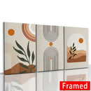 GobekUsa Abstract Orange Leaf Posters Set - Boho Home Wall Art