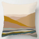 Abstract pastel and geometric leaves print cushion cover living room by Decorbites