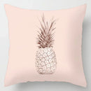 Abstract pastel and geometric leaves print cushion cover living room by Decorbites