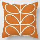 Abstract pastel and geometric leaves print cushion cover living room by Decorbites