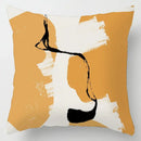 Abstract pastel and geometric leaves print cushion cover living room by Decorbites