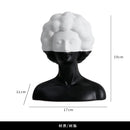 GobekUsa Abstract Portrait Resin Figure Sculpture Black and White Home Decor
