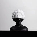 GobekUsa Abstract Portrait Resin Figure Sculpture Black and White Home Decor