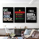 GobekUsa Abstract Programmer Gamer Canvas Wall Art