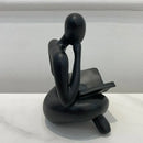 Abstract resin book figurines black & white office decor by Decorbites