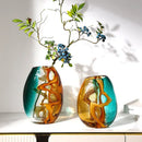 GobekUsa Abstract Ripple Glass Vase - Home Decor Hydroponic Flower Vase