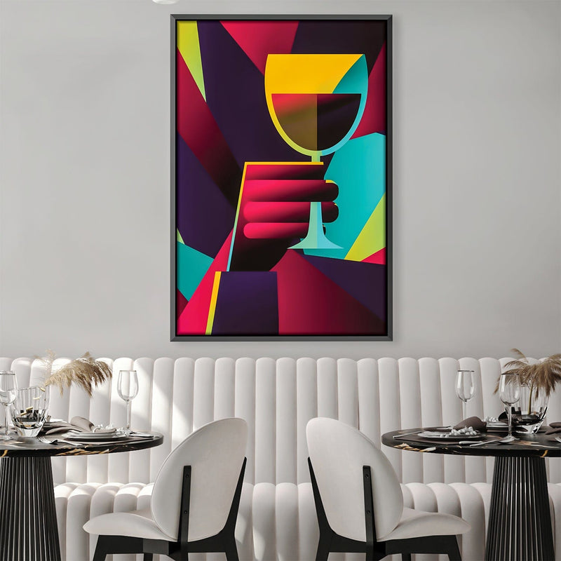 Abstract Shaped Wine Night Canvas