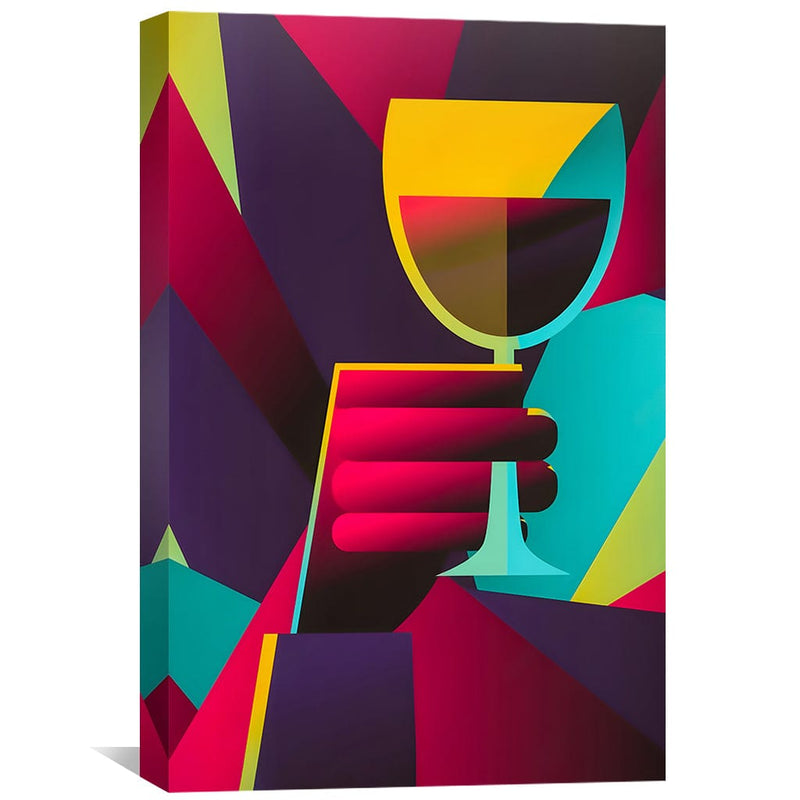 Abstract Shaped Wine Night Canvas