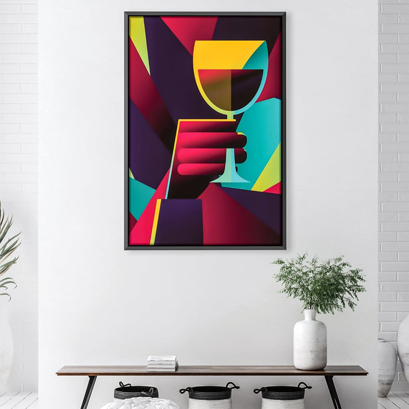 Abstract Shaped Wine Night Canvas