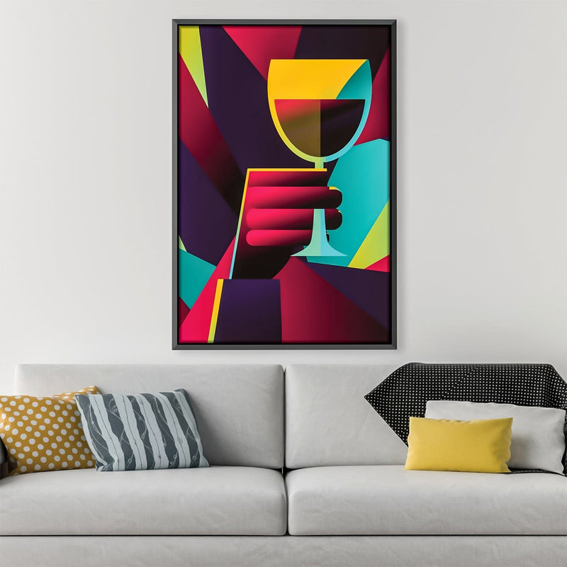 Abstract Shaped Wine Night Canvas