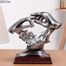 GobekUsa Couples Rings Statue Desk Decoration Resin Crafts Room Decor