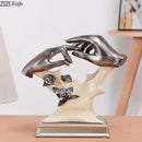GobekUsa Couples Rings Statue Desk Decoration Resin Crafts Room Decor