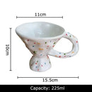 Abstract splatter black ceramic mug dining room decorative cup by Decorbites