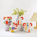GobekUsa Cartoon Ceramic Vase Teapot Handmade Porcelain Flowerpot Decoration Accessories