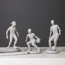 Abstract sports player sculpture set grey & white living room decor by Decorbites
