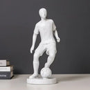 Abstract sports player sculpture set grey & white living room decor by Decorbites