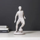 Abstract sports player sculpture set grey & white living room decor by Decorbites
