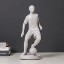 Abstract sports player sculpture set grey & white living room decor by Decorbites