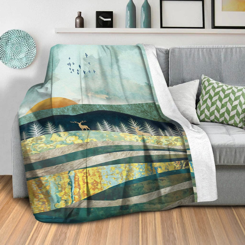 Abstract Sunsets C Blanket