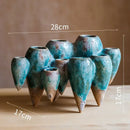 GobekUsa Abstract Tooth Ceramic Flower Pot Hanging Vase for Artistic Home Decor