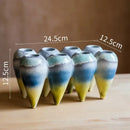 GobekUsa Abstract Tooth Ceramic Flower Pot Hanging Vase for Artistic Home Decor