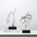 GobekUsa Horse Head Statue Resin Figurine Home Decor Sculpture