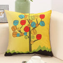 Abstract tree flower embroidered beige pillow cover living room by Decorbites