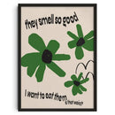 Abstract vintage blue plum botanical canvas print bedroom wall art by Decorbites
