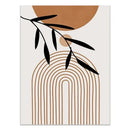 Modern abstract green & black botanical wall art set living room by Decorbites