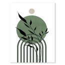 Modern abstract green & black botanical wall art set living room by Decorbites