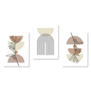 Modern abstract green & black botanical wall art set living room by Decorbites