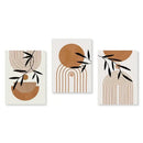 Modern abstract green & black botanical wall art set living room by Decorbites