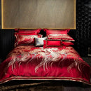 GobekUsa Embroidered Brocade Egyptian Cotton Duvet Cover Set, Black Gold