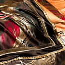 GobekUsa Embroidered Brocade Egyptian Cotton Duvet Cover Set, Black Gold