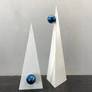 GobekUsa Geometric Triangle Blue Ball Ornament: Abstract Decorative Figurine