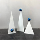 GobekUsa Geometric Triangle Blue Ball Ornament: Abstract Decorative Figurine