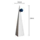 GobekUsa Geometric Triangle Blue Ball Ornament: Abstract Decorative Figurine
