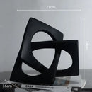 GobekUsa Geometric Cross Square Ring Sculpture White - Home Decor Ornament