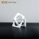 GobekUsa Geometric Cross Square Ring Sculpture White - Home Decor Ornament