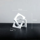 GobekUsa Geometric Cross Square Ring Sculpture White - Home Decor Ornament