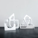 GobekUsa Geometric Cross Square Ring Sculpture White - Home Decor Ornament