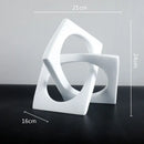 GobekUsa Geometric Cross Square Ring Sculpture White - Home Decor Ornament
