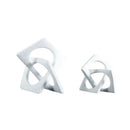 GobekUsa Geometric Cross Square Ring Sculpture White - Home Decor Ornament