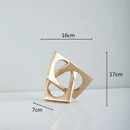 GobekUsa Geometric Cross Square Ring Sculpture White - Home Decor Ornament