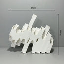 GobekUsa Geometric Ceramics Flower Arrangement Sculpture Square Pipe Irregular Decor