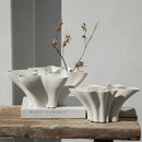 GobekUsa Geometric Fold Ceramic Vase: Abstract Handicraft Sculpture for Home Decoration