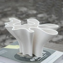 GobekUsa Geometric Fold Ceramic Vase: Abstract Handicraft Sculpture for Home Decoration