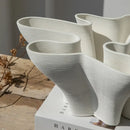 GobekUsa Geometric Fold Ceramic Vase: Abstract Handicraft Sculpture for Home Decoration