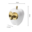 GobekUsa Golden Apple Sculpture: Abstract Ceramic Handicraft Simulated Fruit Figurine Home Decor.