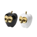 GobekUsa Golden Apple Sculpture: Abstract Ceramic Handicraft Simulated Fruit Figurine Home Decor.